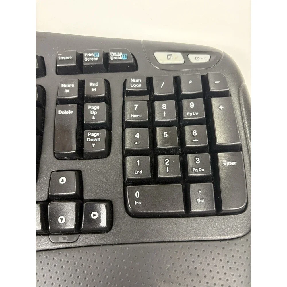 Logitech K350 Wireless Comfort Wave Ergonomic Keyboard Black No USB Dongle EUC